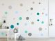 XL Wandtattoo Kreise 120 Stück | 73078-SET9-120 | mint blau grau | Aufkleber Kinderzimmer Punkte
