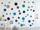 XL Wandtattoo 120 Kreise Matt | Kinderzimmer Punkte | 73078-SET26-120 blau