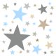 timalo® XL Wandtattoo 120 Sterne Aufkleber | 73079-SET7-120 blau beige braun und grau - matt