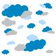 timalo® Wandtattoo 35 große Wolken | 73091-SET11-35 | hellblau hellgrau puderblau