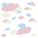 timalo® Wandtattoo 35 große Wolken | 73091-SET12-35 | altrosa creme puderblau