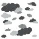 timalo® Wandtattoo 35 große Wolken | 73091-SET5-35 | anthrazit hellgrau grau