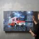 timalo® Kinderzimmer Acryl-Wandbild personalisiertes Kinder Bild mit Namen aus Acrylglas - Glasbild für die Wand Jugendzimmer Acrylglasbild Acrylbild | 40x30cm Feuerwehr, Feuerwehrauto