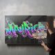timalo® Gaming Acryl-Wandbild personalisiertes Gamer Bild mit Namen aus Acrylglas - Glasbild gaming room für die Wand Jugendzimmer Acrylglasbild Acrylbild Glas | 40x30cm Graffiti bunt