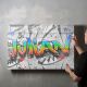 timalo® Gaming Acryl-Wandbild personalisiertes Gamer Bild mit Namen aus Acrylglas - Glasbild gaming room für die Wand Jugendzimmer Acrylglasbild Acrylbild Glas | 40x30cm Graffiti bunt