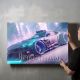 timalo® Gaming Wandbild Acryl personalisiertes Gamer Bild mit Namen aus Acrylglas - Glasbild gaming room für die Wand Jugendzimmer Acrylglasbild Acrylbild Glas | 40x30cm Rennwagen