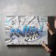 timalo® Gaming Wandbild Acryl personalisiertes Gamer Bild mit Namen aus Acrylglas - Glasbild gaming zone für die Wand Jugendzimmer Acrylglasbild Acrylbild Glas | 40x30cm Graffiti blau