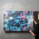 timalo® Gaming Acryl-Wandbild personalisiertes Gamer Bild mit Namen aus Acrylglas - Glasbild gaming zone für die Wand Jugendzimmer Acrylglasbild Acrylbild Glas | 40x30cm Polizeiauto