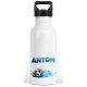 timalo® Trinkflasche für Kinder personalisiert mit Namen | auslaufsichere Edelstahl Fußball Sportflasche Kindergarten Geschenk für Jungen und 400 mL / 600 mL