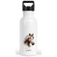 timalo® Trinkflasche für Kinder personalisiert mit Namen | auslaufsichere Edelstahl Sportflasche Kindergarten Schule Geschenk für Jungen und Mädchen | Pferd