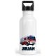 timalo® Trinkflasche Feuerwehrauto für Kinder personalisiert mit Namen | auslaufsichere Edelstahl Sportflasche Kindergarten Geschenk für Jungen und 400 mL / 600 mL