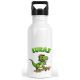 timalo® Trinkflasche Dinosaurier für Kinder personalisiert mit Namen | auslaufsichere Edelstahl Sportflasche Kindergarten Geschenk für Jungen und 400 mL / 600 mL