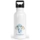 timalo® Trinkflasche personalisiert mit Namen | 30 Tier Motive | auslaufsichere Edelstahl Kindergartenflasche für Kinder Mädchen Jungen 400 mL / 600 mL | 03- Elefant