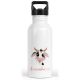 timalo® Trinkflasche personalisiert mit Namen | 30 Tier Motive | auslaufsichere Edelstahl Kindergartenflasche für Kinder Mädchen Jungen 400 mL / 600 mL | 46- Kuh