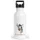 timalo® Trinkflasche personalisiert mit Namen | 30 Tier Motive | auslaufsichere Edelstahl Kindergartenflasche für Kinder Mädchen Jungen 400 mL / 600 mL | 05- Zebra