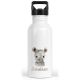 timalo® Trinkflasche personalisiert mit Namen | 30 Tier Motive | auslaufsichere Edelstahl Kindergartenflasche für Kinder Mädchen Jungen 400 mL / 600 mL | 07- Nashorn