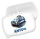timalo® Brotdose Kinder personalisiert mit Namen | Bento Lunchbox Unterteilung mit Fächern | Jungen Mädchen Kindergarten Schule Geschenk | 21 - Polizei Auto
