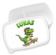 timalo® Brotdose Kinder personalisiert mit Namen | Bento Lunchbox Unterteilung mit Fächern | Jungen Mädchen Kindergarten Schule Geschenk | 8 - Dino Skateboard