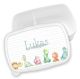 timalo® Brotdose Kinder personalisiert mit Namen | Bento Lunchbox Unterteilung mit Fächern | Jungen Mädchen Kindergarten Schule Motiv Tiere Geschenk | 12- Dinosaurier