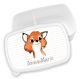timalo® Brotdose Kinder personalisiert mit Namen | Bento Lunchbox Unterteilung mit Fächern | Jungen Mädchen Kindergarten Schule Motiv Tiere Geschenk | 13- Fuchs