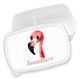 timalo® Brotdose Kinder personalisiert mit Namen | Bento Lunchbox Unterteilung mit Fächern | Jungen Mädchen Kindergarten Schule Motiv Tiere Geschenk | 16- Flamingo