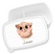 timalo® Brotdose Kinder personalisiert mit Namen | Bento Lunchbox Unterteilung mit Fächern | Jungen Mädchen Kindergarten Schule Motiv Tiere Geschenk | 47- Schwein