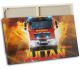timalo® Kinderzimmer Wandbild Bild auf Leinwand Kinder Bilder für die Wand Leinwandbild xxl personalisiert mit Namen Mädchen Jungen Bild fürs Teenager Zimmer | Feuerwehr, Feuerwehrauto