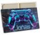 timalo® Gaming Wandbild Bild auf Leinwand Gamer Bilder für die Wand Leinwandbild xxl personalisiert mit Namen gaming zone Jugendzimmer Bild fürs Teenager Zimmer | Neon Controller