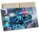 timalo® Leinwandbild Gamer Wandbild Bild auf Leinwand gaming xxl Bilder für die Wand | mit Namen | personalisiert gaming room Jugendzimmer Bild fürs Teenager Zimmer | Polizeiauto