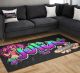 Graffiti Gamer Teppich mit Namen für Mädchen personalisiert individuelle Gaming Deko Fußmatte | carpet12