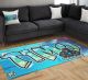 Graffiti Gamer Teppich mit Namen für Jungen personalisiert individuelle Gaming Deko Fußmatte blau| carpet13