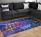 Gamer Teppich mit Namen für Jungen personalisiert individuelle Gaming Deko Fußmatte 3D Neon | carpet9