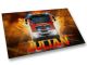 Cooles Metallposter mit Namen personalisiert Metallschild Feuerwehr für Jungen | Feuerwehrauto Türschild Alu | Schild child03