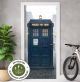 Türtapete selbstklebend blasenfrei | Alte Policebox Notrufzelle 200 x 90 cm und 220 x 100 cm | Tür Aufkleber Türfolie | Einteilig | Wasserfest 3D Türaufkleber Klebefolie Türposter Möbelfolie