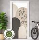Türtapete selbstklebend blasenfrei | Boho Japandi Beige 200 x 90 cm und 220 x 100 cm | Tür Aufkleber Türfolie | Einteilig | Wasserfest 3D Türaufkleber Klebefolie Türposter Möbelfolie