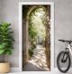 Türtapete selbstklebend blasenfrei | Torbogen Garten Natur 200 x 90 cm | Tür Aufkleber Poster Türfolie | Einteilig | Wasserfest 3D Türaufkleber Klebefolie Türposter Wandtattoo