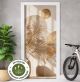 Türtapete selbstklebend blasenfrei | Gold Beige Organic Modern 200 x 90 cm und 220 x 100 cm | Tür Aufkleber Türfolie | Einteilig | Wasserfest 3D Türaufkleber Klebefolie Türposter Möbelfolie