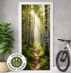 Türtapete selbstklebend blasenfrei | Birken Wald Waldweg Natur 200 x 90 cm und 220 x 100 cm | Tür Aufkleber Türfolie | Einteilig | Wasserfest 3D Türaufkleber Klebefolie Türposter Möbelfolie