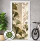 Türtapete selbstklebend blasenfrei | Ginkgo Blätter Beige Japandi 200 x 90 cm und 220 x 100 cm | Tür Aufkleber Türfolie | Einteilig | Wasserfest 3D Türaufkleber Klebefolie Türposter Möbelfolie