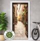 Türtapete selbstklebend blasenfrei | Blick auf alte italienische Gasse 200 x 90 cm und 220 x 100 cm | Tür Aufkleber Türfolie | Einteilig | Wasserfest 3D Türaufkleber Klebefolie Türposter Möbelfolie