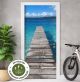 Türtapete selbstklebend blasenfrei | Steg am Meer 200 x 90 cm und 220 x 100 cm | Tür Aufkleber Türfolie | Einteilig | Wasserfest 3D Türaufkleber Klebefolie Türposter Möbelfolie
