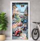 Türtapete selbstklebend | fürs Kinderzimmer | Formel Rennauto Rennwagen 200 x 90 cm | Tür Aufkleber Poster Türfolie | Einteilig | Wasserfest 3D Türaufkleber Wandtattoo Türposter Kinder Motiv