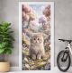 Türtapete selbstklebend | fürs Kinderzimmer | Süße Katze Pastellfarben 200 x 90 cm | Tür Aufkleber Poster Türfolie | Einteilig | Wasserfest 3D Türaufkleber Wandtattoo Türposter Kinder Motiv