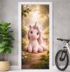 Türtapete selbstklebend | fürs Kinderzimmer | Einhorn Stofftier 200 x 90 cm | Tür Aufkleber Poster Türfolie | Einteilig | Wasserfest 3D Türaufkleber Wandtattoo Türposter Kinder Motiv