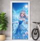 Türtapete selbstklebend | fürs Kinderzimmer | Eisprinzessin im Winterpalast 200 x 90 cm | Tür Aufkleber Poster Türfolie | Einteilig | Wasserfest 3D Türaufkleber Wandtattoo Türposter Kinder Motiv