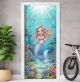 Türtapete selbstklebend | fürs Kinderzimmer | Meerjungfrau Aquarell 200 x 90 cm | Tür Aufkleber Poster Türfolie | Einteilig | Wasserfest 3D Türaufkleber Wandtattoo Türposter Kinder Motiv