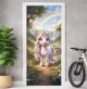 Türtapete selbstklebend | fürs Kinderzimmer | Einhorn Regenbogen 200 x 90 cm | Tür Aufkleber Poster Türfolie | Einteilig | Wasserfest 3D Türaufkleber Wandtattoo Türposter Kinder Motiv