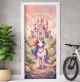Türtapete selbstklebend | fürs Kinderzimmer | Einhorn mit Schloss 200 x 90 cm | Tür Aufkleber Poster Türfolie | Einteilig | Wasserfest 3D Türaufkleber Wandtattoo Türposter Kinder Motiv