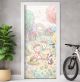 Türtapete selbstklebend | fürs Kinderzimmer | Süße Waldtiere pastell 200 x 90 cm | Tür Aufkleber Poster Türfolie | Einteilig | Wasserfest 3D Türaufkleber Wandtattoo Türposter Kinder Motiv