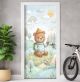 Türtapete selbstklebend | fürs Kinderzimmer | Süßer Teddybär 200 x 90 cm | Tür Aufkleber Poster Türfolie | Einteilig | Wasserfest 3D Türaufkleber Wandtattoo Türposter Kinder Motiv